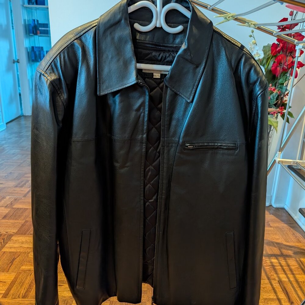 Leather jacket.